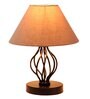 Belgium Grey Cotton Shade Night Lamp With Iron Base