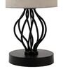 Belgium Grey Cotton Shade Night Lamp With Iron Base