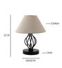 Belgium Grey Cotton Shade Night Lamp With Iron Base