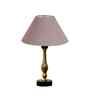 Grey Cotton Table Lamp With  Metal & Wood  Base 10X15 Inches