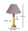 Grey Cotton Table Lamp With  Wood  Base 10X19 Inches