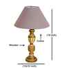 Grey Cotton Table Lamp With  Wood  Base 10X19 Inches
