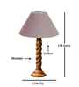 Grey Cotton Table Lamp With  Wood  Base 10X19 Inches