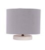 Grey Cotton table lamp with White wood base5