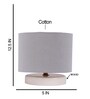 Grey Cotton table lamp with White wood base5