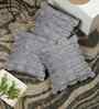 Grey Cotton Textured 16X16 Inches Cushion Covers (Pack of 3)
