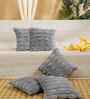 Grey Cotton Textured 16X16 Inches Cushion Covers (Pack of 5)