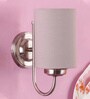 Grey cotton wall mounted lamp with Steel Base 
