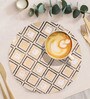 Grey Diamond Multicolor (9" Dia) MDF Wood 1Pc Trivets