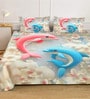 Grey Digital Animal Printed Cotton Blend Double Bedsheet with 2 Pillow Covers
