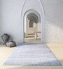 Grey Distressed Wool 8 ft x 10 ft Hand Knotted Carpet
