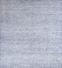Grey Distressed Wool 8 ft x 10 ft Hand Knotted Carpet