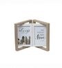 Grey Double Door Photo Frame with Rotation 3.5x5 Inches