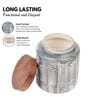 Grey Embossed Ceramic Air Tight Jar with Wooden Lid