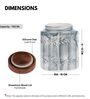 Grey Embossed Ceramic Air Tight Jar with Wooden Lid