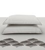 Grey Embroidered 210 TC Cotton King Sized Bedsheet with 2 Pillow Covers