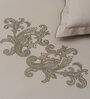 Grey Embroidered 210 TC Cotton King Sized Bedsheet with 2 Pillow Covers