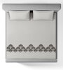 Grey Embroidered 210 TC Cotton King Sized Bedsheet with 2 Pillow Covers