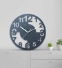 Zeus Grey & White Grey Engineered Wood Wall Clock