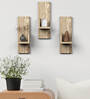 Beige Engineered Wood Wall Shelf