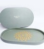 Grey Premium MDF Engraved Oval Tray Medium with Mandala Art