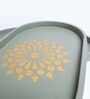 Grey Premium MDF Engraved Oval Tray Medium with Mandala Art