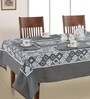 Gharana (60x60) Grey & White Cotton (Set of 6) Table Linen Set