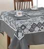 Gharana (60x60) Grey & White Cotton (Set of 6) Table Linen Set