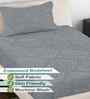 Grey Ethnic 300 TC Cotton Blend Embossed Single Bedsheet with 1 Pillow Cover