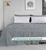Grey Ethnic 300 TC Cotton Blend King Size Embossed Double Bedsheet with 2 Pillow Covers