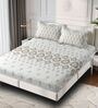 Grey Ethnic Print 180 TC Cotton King Bedhseet 2 pillow covers