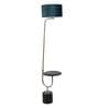 Grey Fabric Shade Floor Lamp With Black & Gold Base