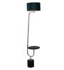 Grey Fabric Shade Floor Lamp With Black & Gold Base