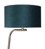 Grey Fabric Shade Floor Lamp With Black & Gold Base