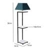 Faraday Grey Fabric Shade Shelf Floor Lamp With Wood Base