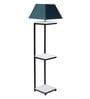 Faraday Grey Fabric Shade Shelf Floor Lamp With Wood Base