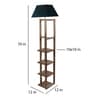 Studio15 Grey Fabric Shade Shelf Floor Lamp With Wood Base