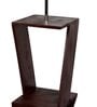 Grey Fabric Shade Floor Lamp With Brown Base