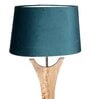 Diseno Grey Fabric Shade Club Floor Lamp With Wood Base