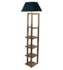 Studio15 Grey Fabric Shade Shelf Floor Lamp With Wood Base