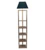 Studio15 Grey Fabric Shade Shelf Floor Lamp With Wood Base