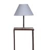 Grey Fabric Shade Floor Lamp With Brown Base