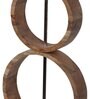 Grey Fabric Shade Novelty Floor Lamp With Wood Base