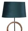 Grey Fabric Shade Novelty Floor Lamp With Wood Base