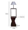 Grey Fabric Shade Floor Lamp With Brown Base