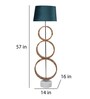 Grey Fabric Shade Novelty Floor Lamp With Wood Base
