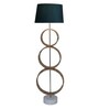 Grey Fabric Shade Novelty Floor Lamp With Wood Base