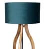 Admiration Grey Fabric Shade Club Floor Lamp With Wood Base
