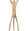 Diseno Grey Fabric Shade Club Floor Lamp With Wood Base