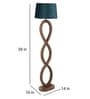 Joshaphus Grey Fabric Shade Club Floor Lamp With Wood Base